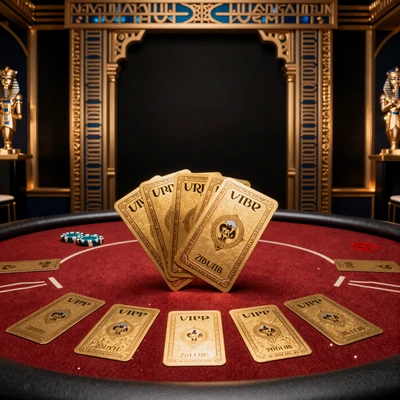 Live Blackjack VIP Tisch mit goldenen Spielkarten und Croupier